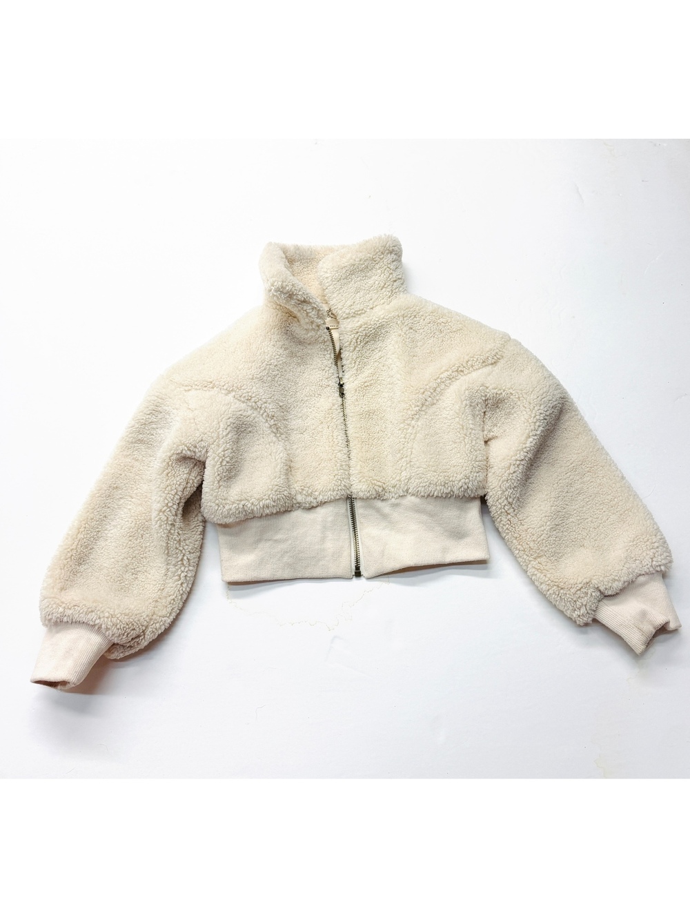 Joyfolie cream sherpa zip jacket